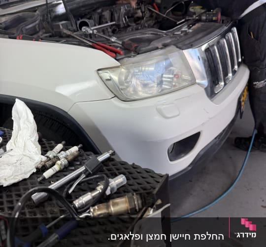 מכונאי רכב מבצע טיפול ותיקון במנוע רכב מסוג ג